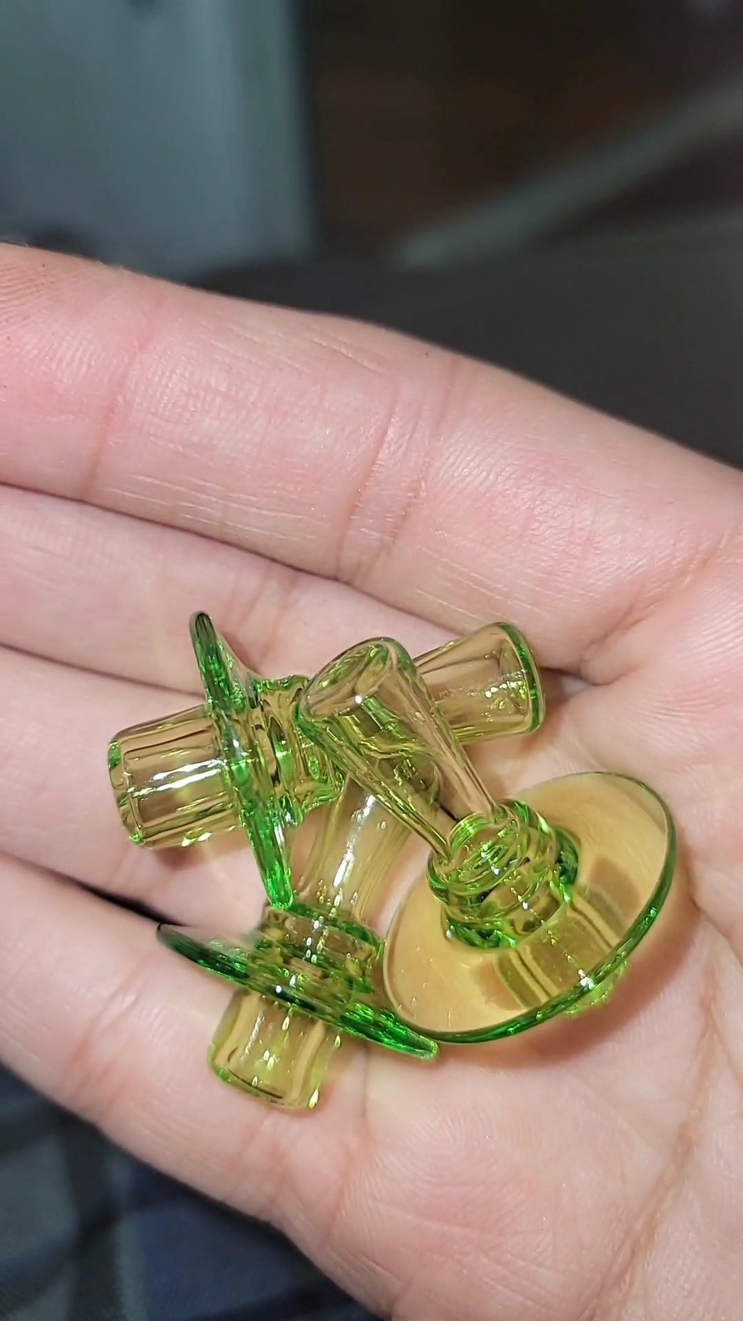 Lime green control tower cap – Zach Brown Glass